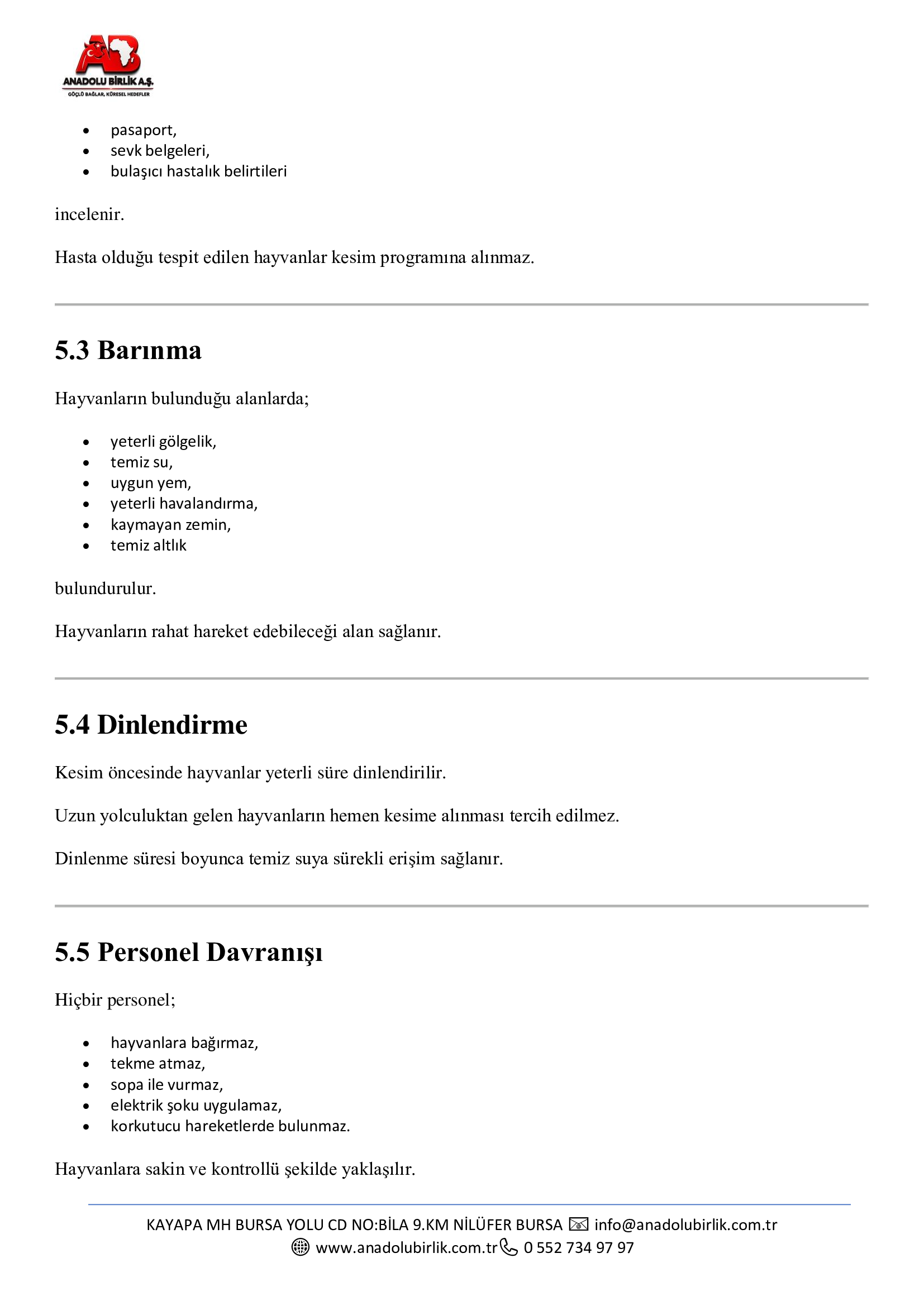 Animal Welfare Procedure, 3 Pages