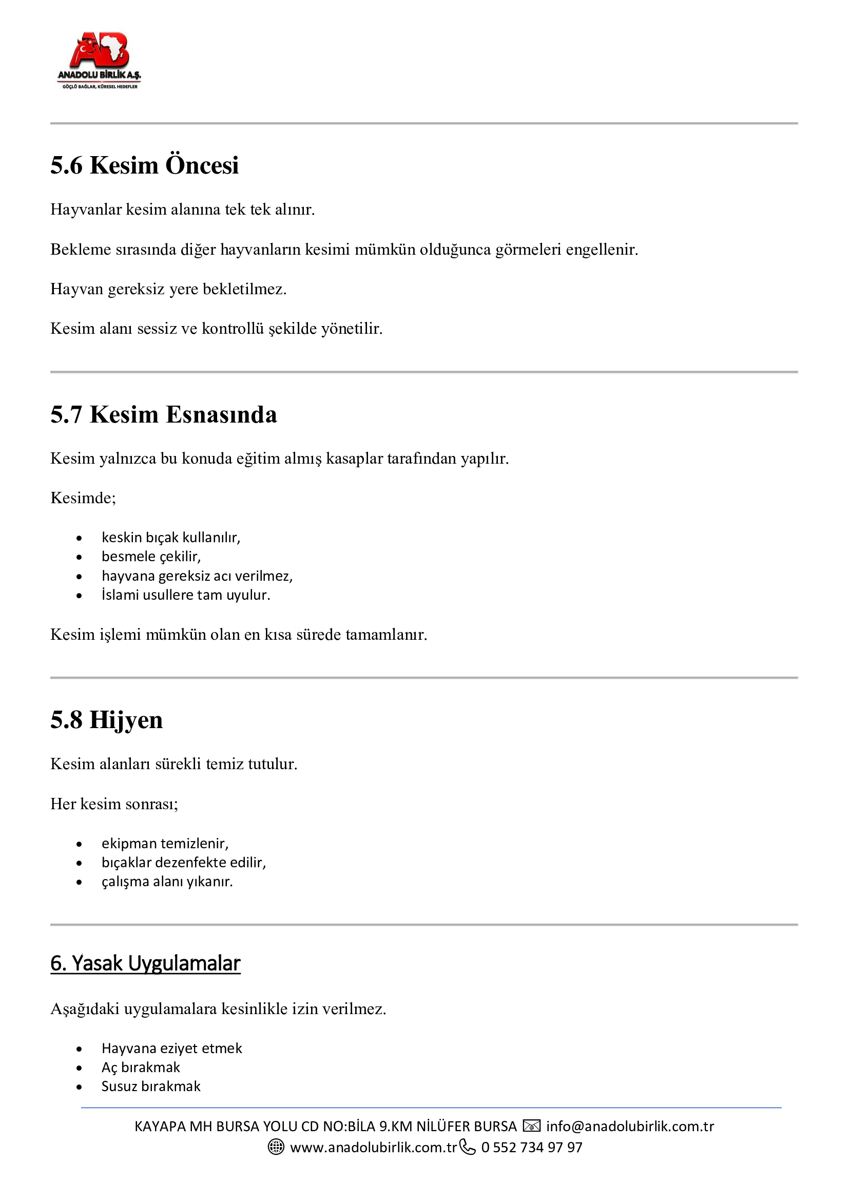 Animal Welfare Procedure 4 Pages