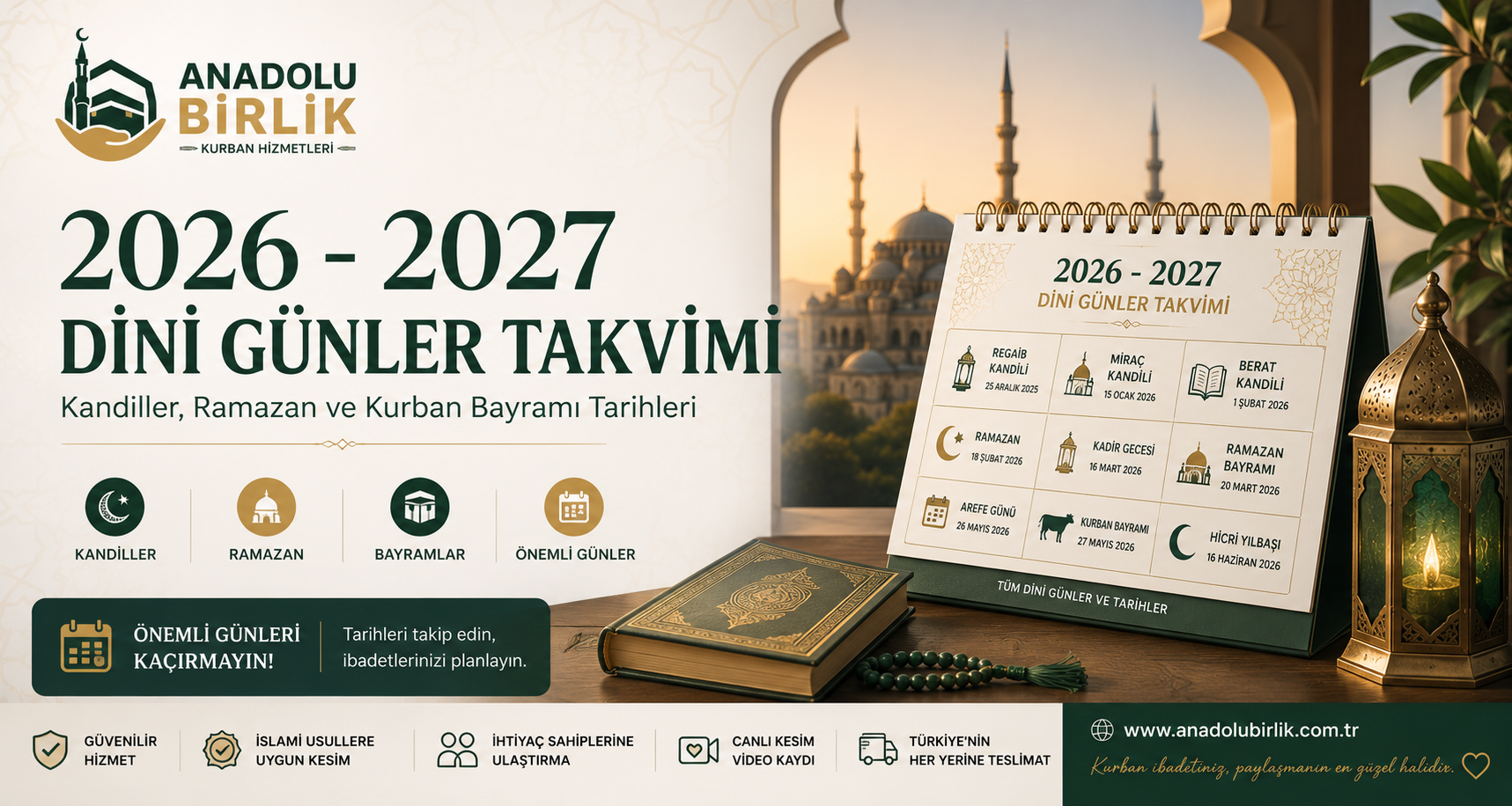 2026 – 2027 Dini Günler Takvimi (Diyanet)