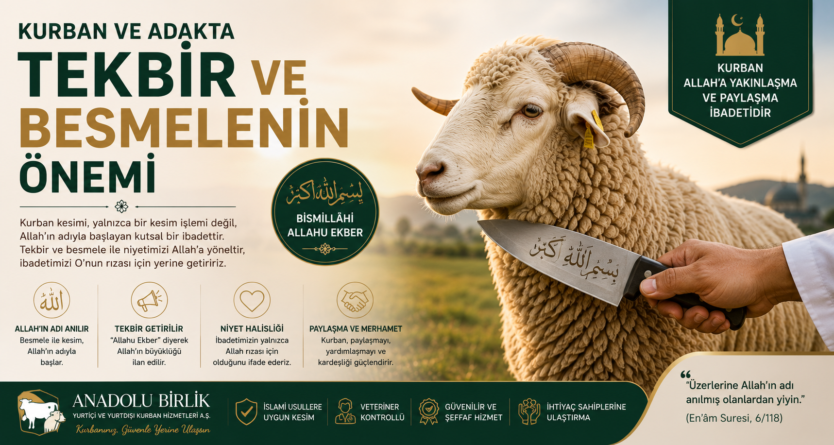 Kurban ve Adakta Tekbir ve Besmelenin Önemi | İslami Hükümler, Deliller ve Uygulama Rehberi