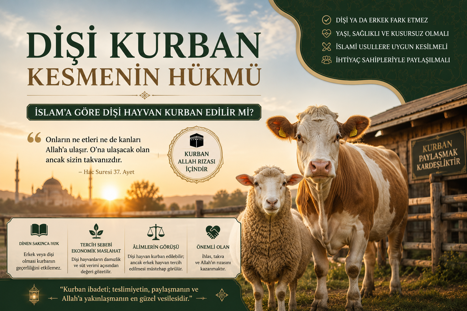 Dişi Kurban Kesilir mi? İslam'da Dişi Hayvan Kurban Etmenin Hükmü Nedir?