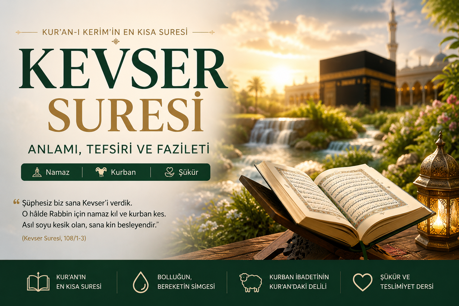 Kevser Suresi'nin Anlamı Nedir? Kurban Ayeti, Fazileti ve Detaylı Açıklaması